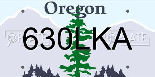 630LKA Oregon License Plate