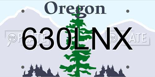 630LNX Oregon License Plate