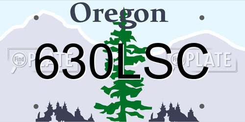 630LSC Oregon License Plate