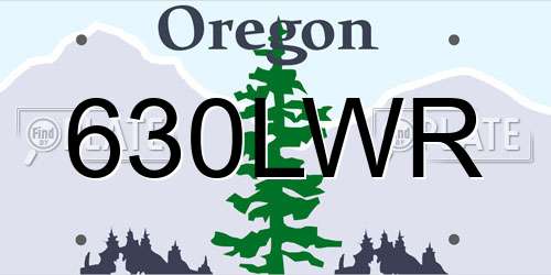 630LWR Oregon License Plate