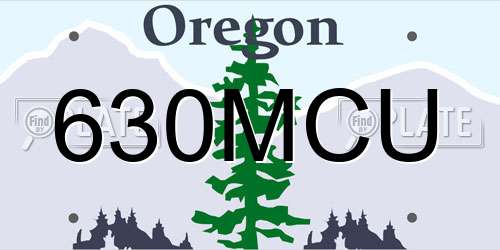 630MCU Oregon License Plate