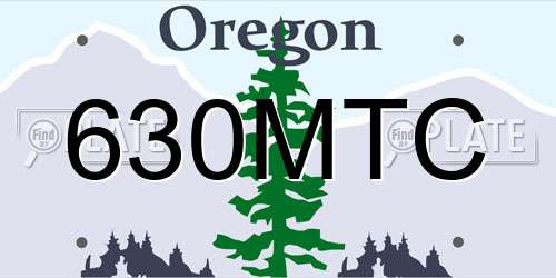 630MTC Oregon License Plate