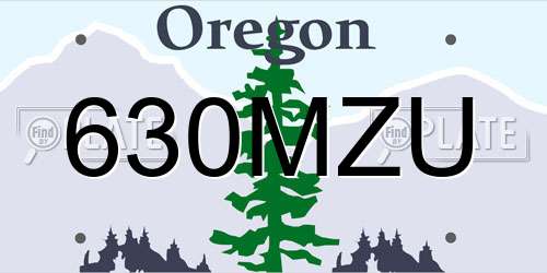 630MZU Oregon License Plate