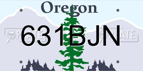 631BJN Oregon License Plate