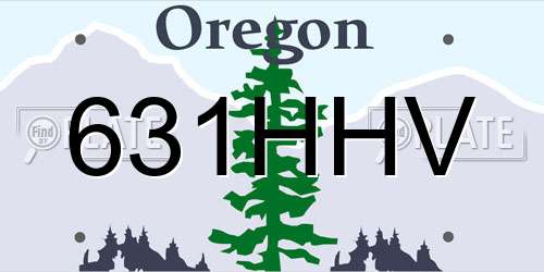 631HHV Oregon License Plate
