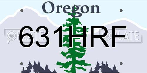 631HRF Oregon License Plate