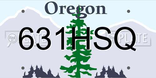 631HSQ Oregon License Plate