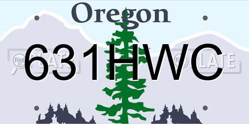 631HWC Oregon License Plate