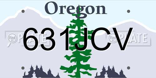 631JCV Oregon License Plate