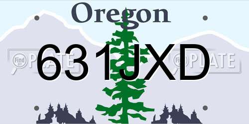 631JXD Oregon License Plate