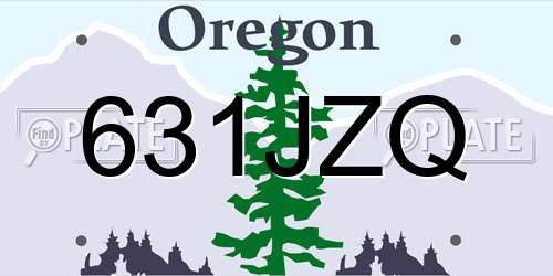 631JZQ Oregon License Plate