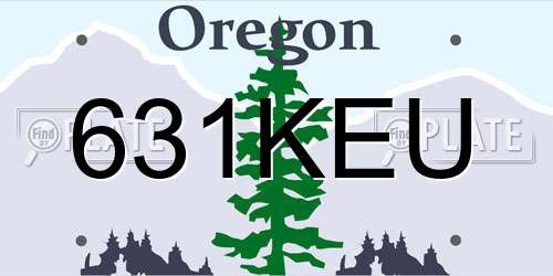 631KEU Oregon License Plate
