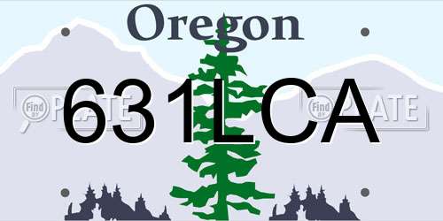 631LCA Oregon License Plate