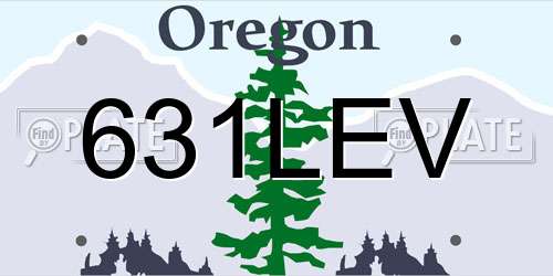 631LEV Oregon License Plate