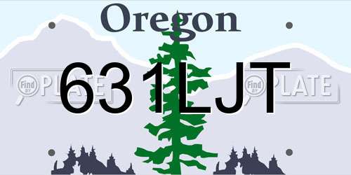 631LJT Oregon License Plate
