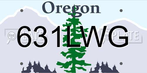631LWG Oregon License Plate