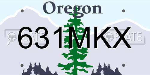 631MKX Oregon License Plate
