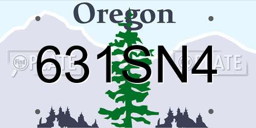 631SN4 Oregon License Plate