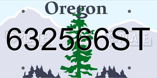 632566ST Oregon License Plate