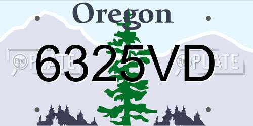 6325VD Oregon License Plate