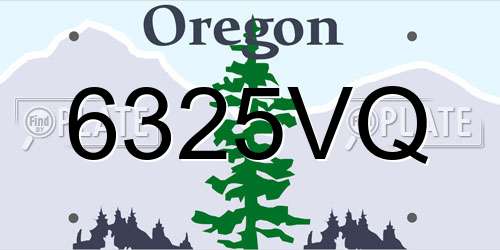 6325VQ Oregon License Plate