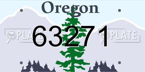 63271 Oregon License Plate