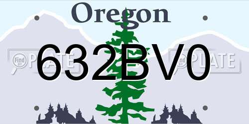 632BV0 Oregon License Plate