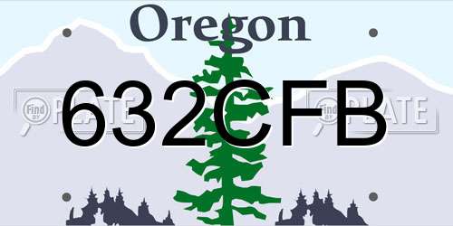 632CFB Oregon License Plate