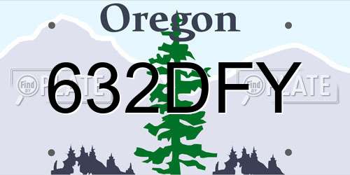 632DFY Oregon License Plate