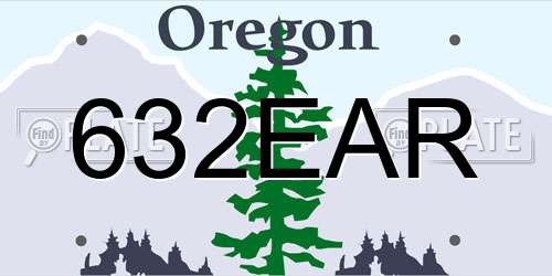 632EAR Oregon License Plate