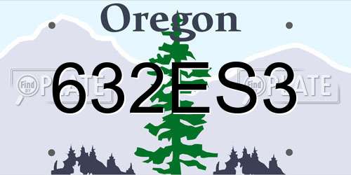 632ES3 Oregon License Plate