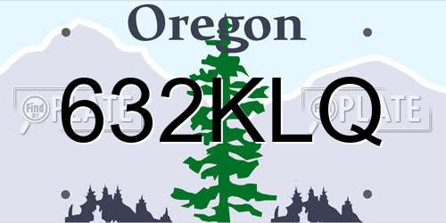 632KLQ Oregon License Plate