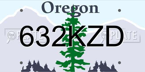 632KZD Oregon License Plate