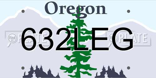 632LEG Oregon License Plate