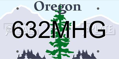 632MHG Oregon License Plate