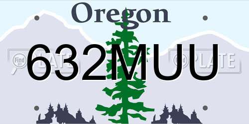 632MUU Oregon License Plate