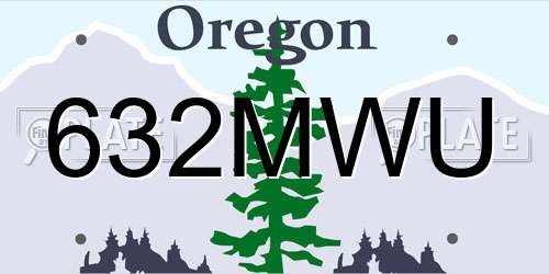 632MWU Oregon License Plate