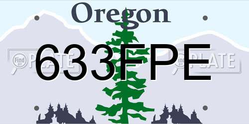 633FPE Oregon License Plate