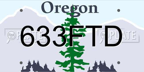 633FTD Oregon License Plate