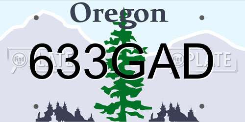 633GAD Oregon License Plate