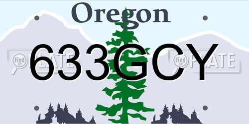 633GCY Oregon License Plate