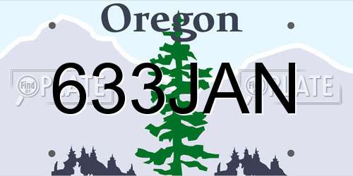 633JAN Oregon License Plate