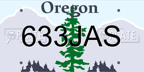 633JAS Oregon License Plate