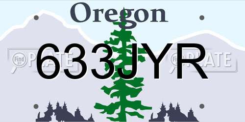 633JYR Oregon License Plate