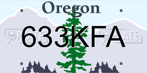 633KFA Oregon License Plate
