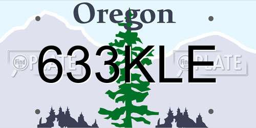 633KLE Oregon License Plate