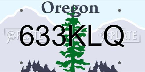 633KLQ Oregon License Plate