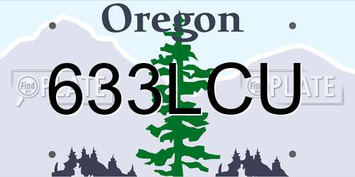 633LCU Oregon License Plate