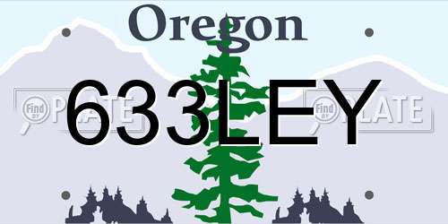 633LEY Oregon License Plate