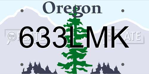 633LMK Oregon License Plate